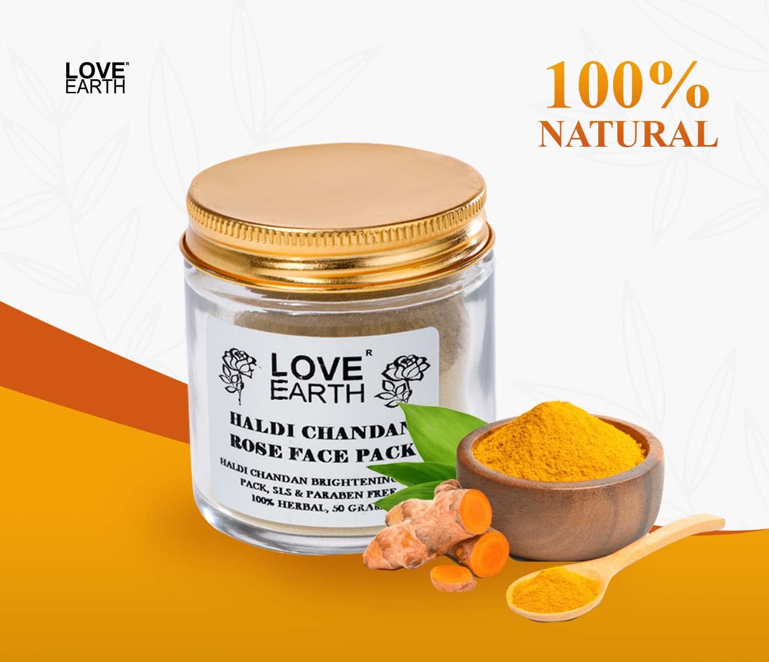 Love Earth Haldi Chandan Rose Face Pack With Amba Haldi & Chandan, For Face & Body, Paraben Free 30gm – view 2