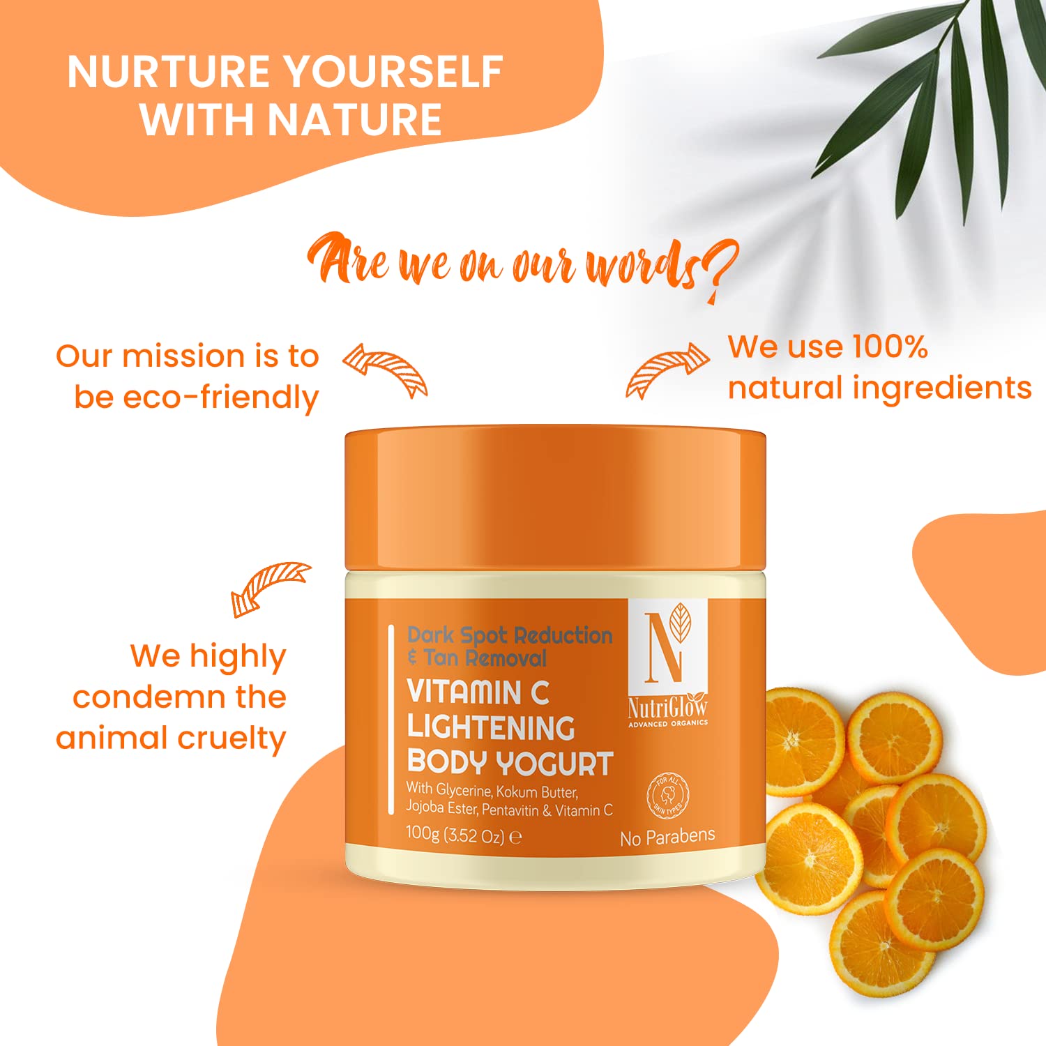 NutriGlow NATURAL'S Vitamin C Lightening Body Yogurt, Moisturize Skin, Deep Nourishing All Skin Type (100 g) – view 4