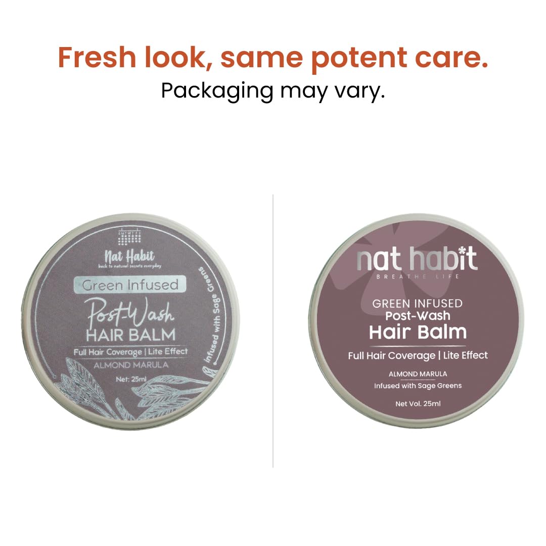 Nat Habit Almond Marula Hair Balm For Men & Women Split Ends, Smoothening, Straightening, Conditioning & Frizzy Hair- Infused with Sage Leaves & Oils (Pack of 1, 25ml) – view 2