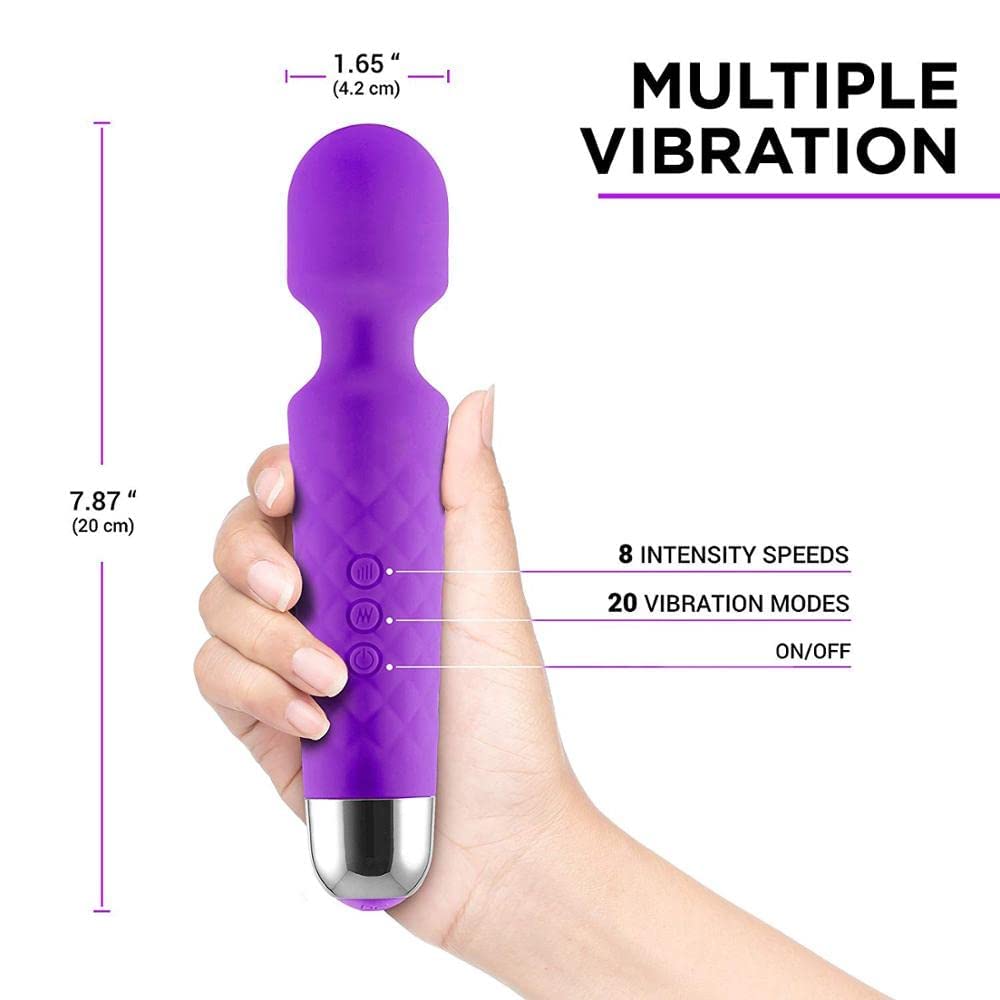 FEGSY Full Body Massager for Women & Men, Rechargeable Wireless Massager Machine for Pain Relief, Handheld Massager with Medical Grade Silicone, 8 Speeds, 20 Modes (Purple) – view 4