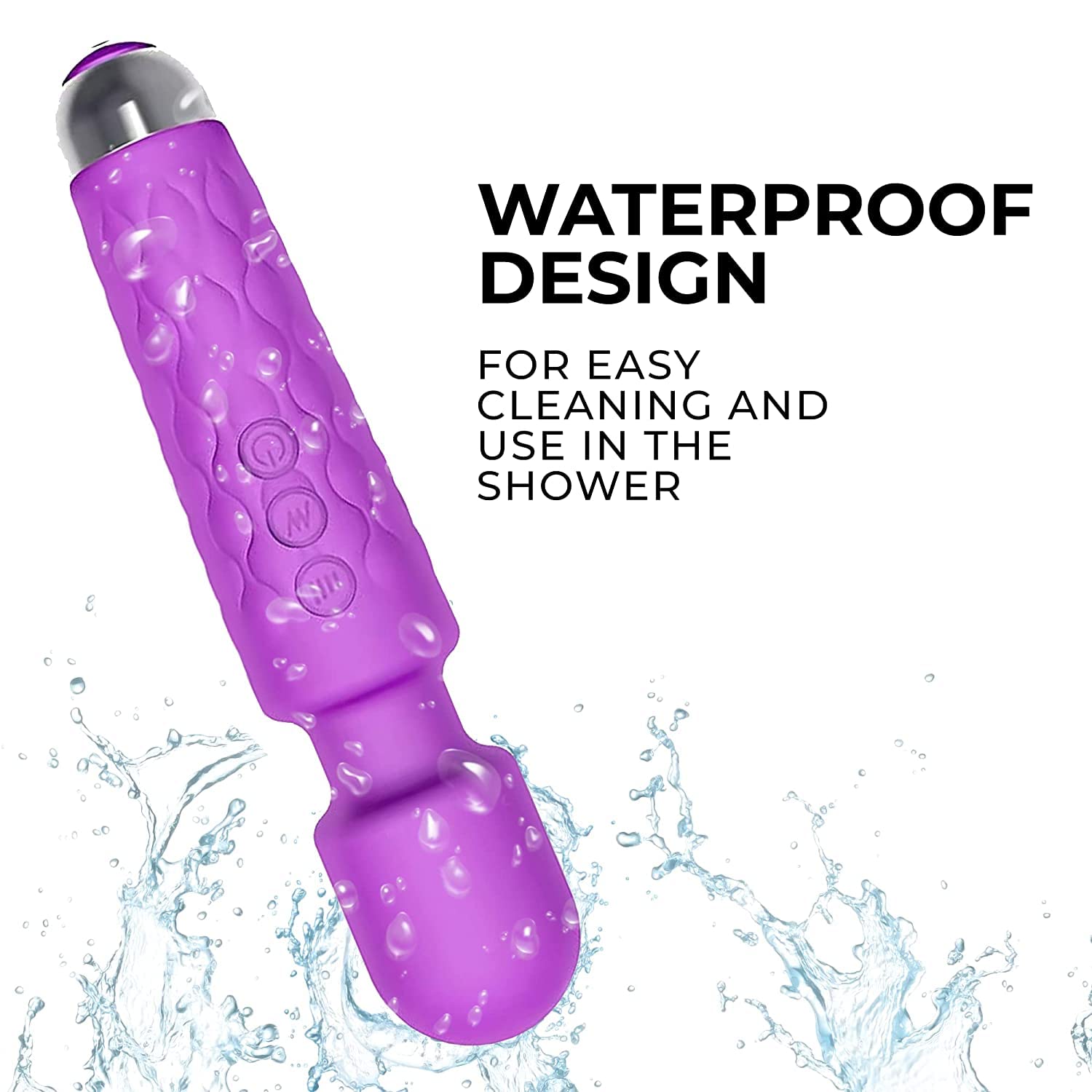 FEGSY Full Body Massager for Women & Men, Rechargeable Wireless Massager Machine for Pain Relief, Handheld Massager with Medical Grade Silicone, 8 Speeds, 20 Modes (Purple) – view 5