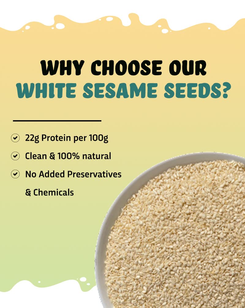 True Elements Raw White Sesame Seeds 400gm - 100% Clean and Natural White Til – view 8