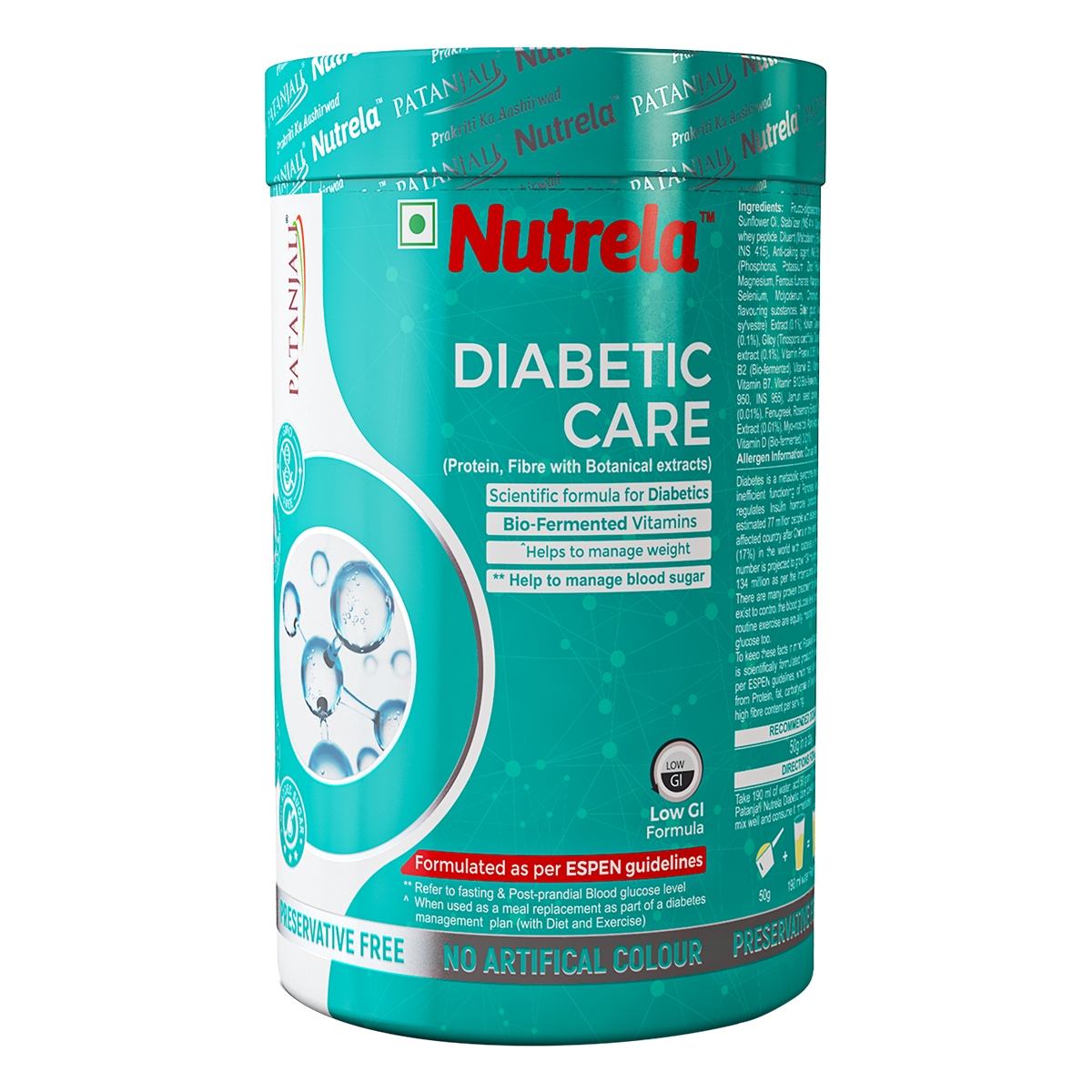 Nutrela diabetic care vanilla whey protein powder bottle 400 g