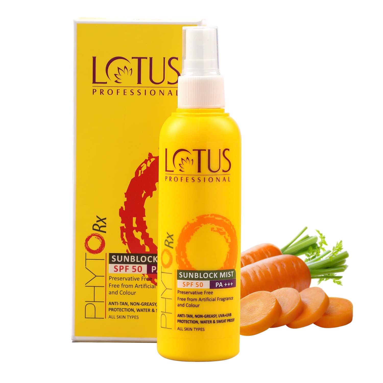 Unscented Lotus PhytoRx sunblock mist spray for face and body