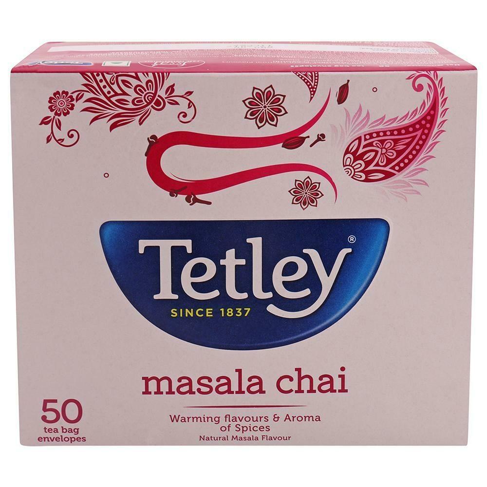 Box of Tetley Masala Chai Assam black tea bags