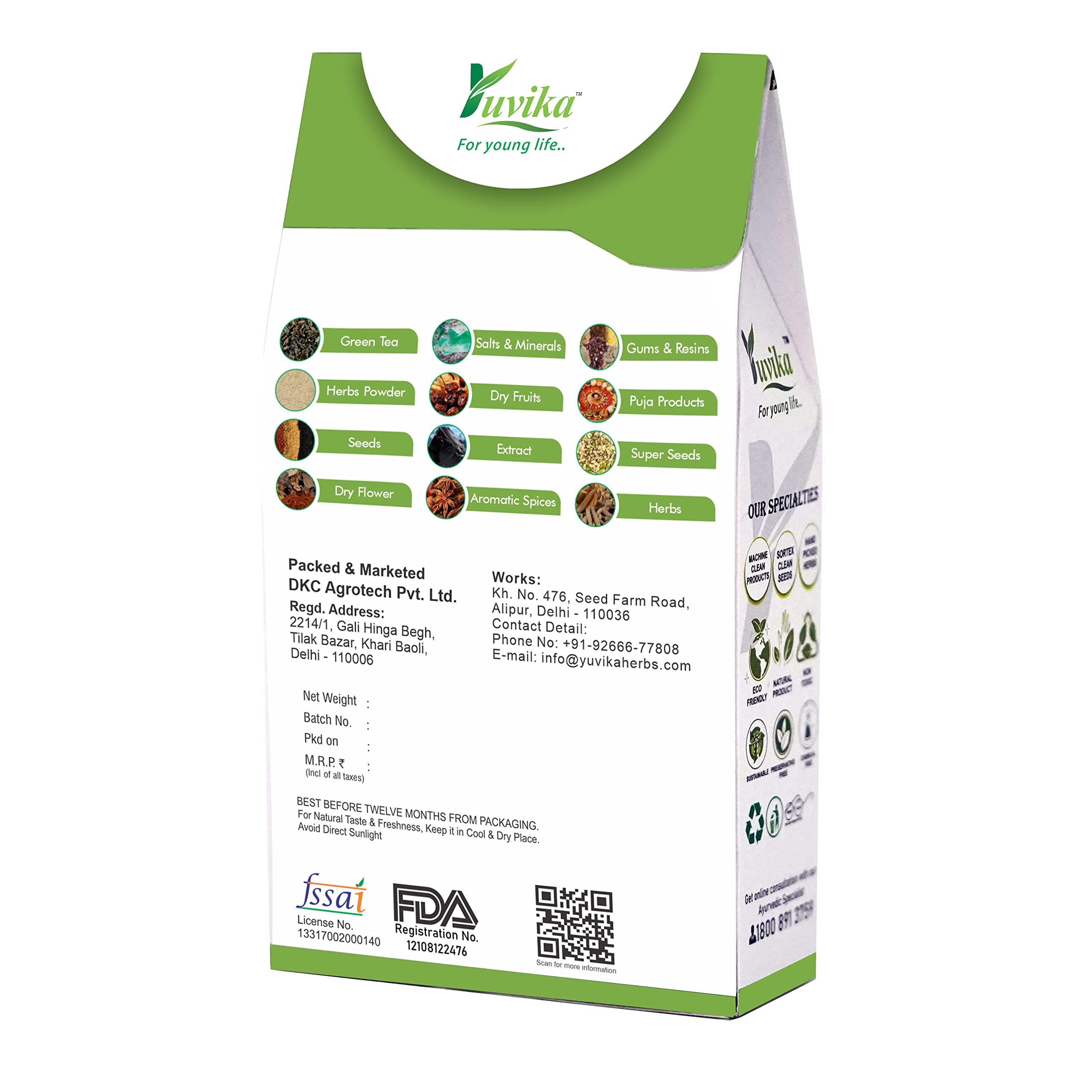 Yuvika Hadjod Powder - Cissus Quadrangularis - Pirandai 100 Grams – view 3