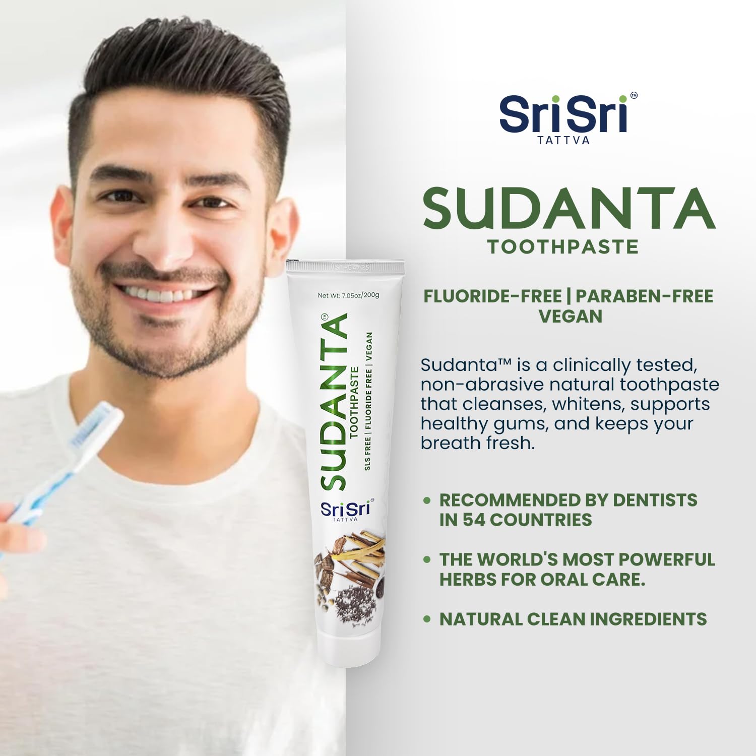 Sri Sri Tattva Sudanta Original Toothpaste - All Natural, Fluoride Free Tooth Paste with Cloves, Cinnamon, Bakul & More - 200g (Pack of 2), for Kids and Adults – view 6