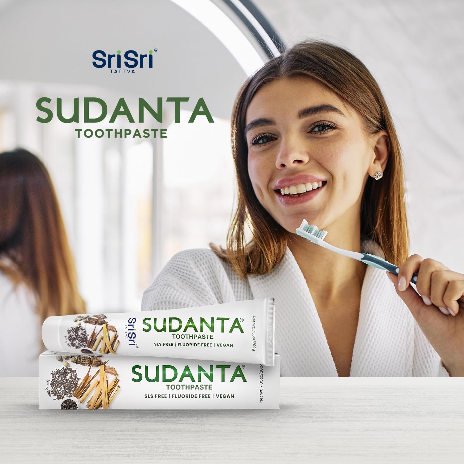 Sri Sri Tattva Sudanta Original Toothpaste - All Natural, Fluoride Free Tooth Paste with Cloves, Cinnamon, Bakul & More - 200g (Pack of 2), for Kids and Adults – view 7