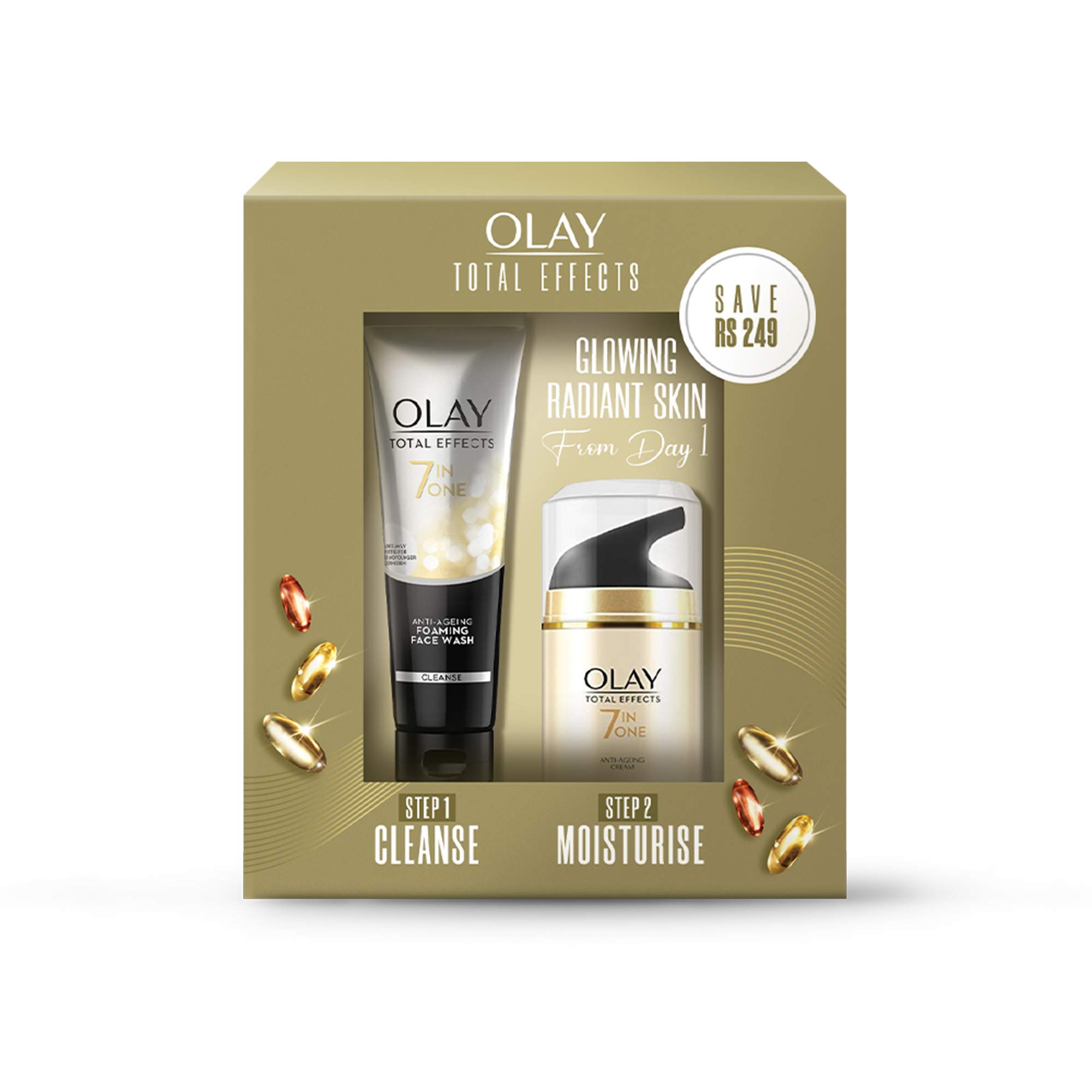 Olay day cream and cleanser anti-ageing skincare gift set