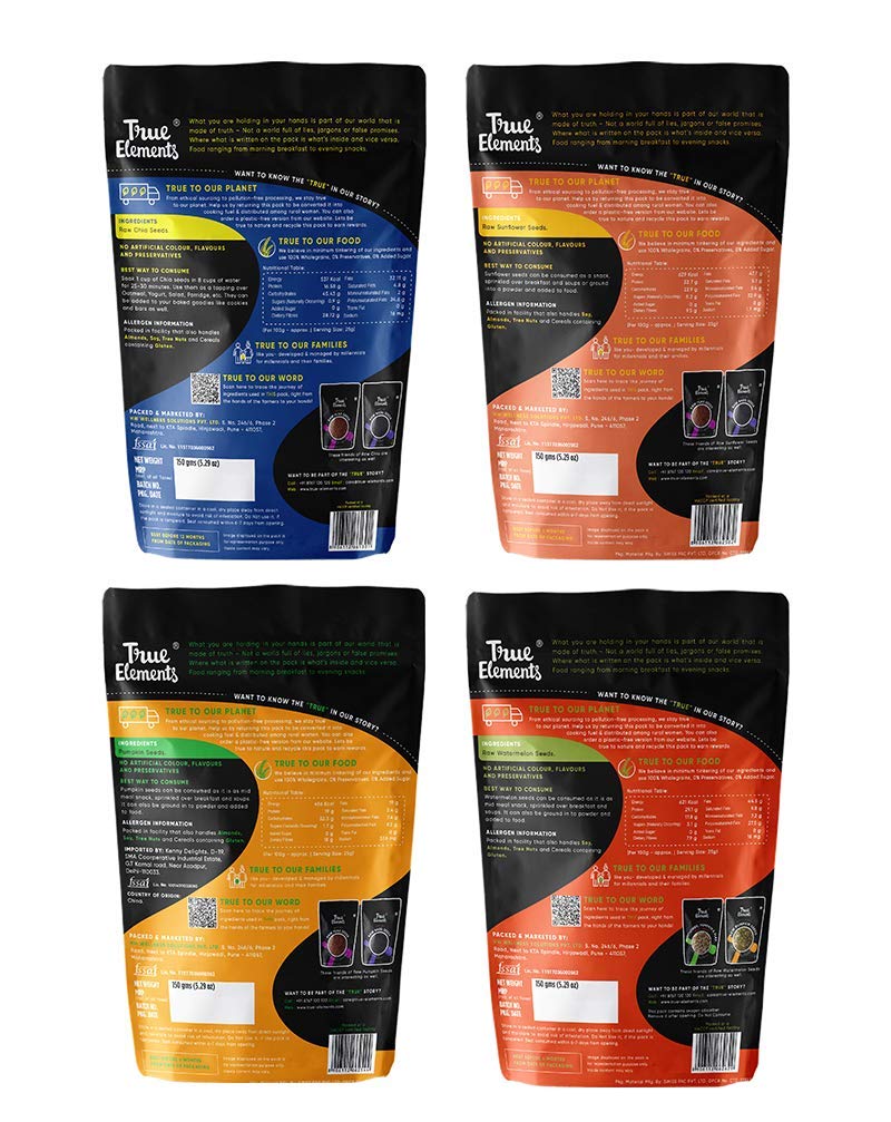 True Elements Healthy Raw Seeds Combo Pack (150g*4) - Seeds for Eating Combo – view 2