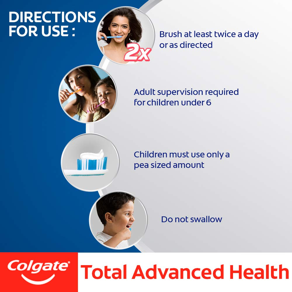 Colgate Total Advanced Health Anticavity Toothpaste for whole mouth covering teeth, tongue, cheeks and gums - (240g, Pack of 2) – view 3