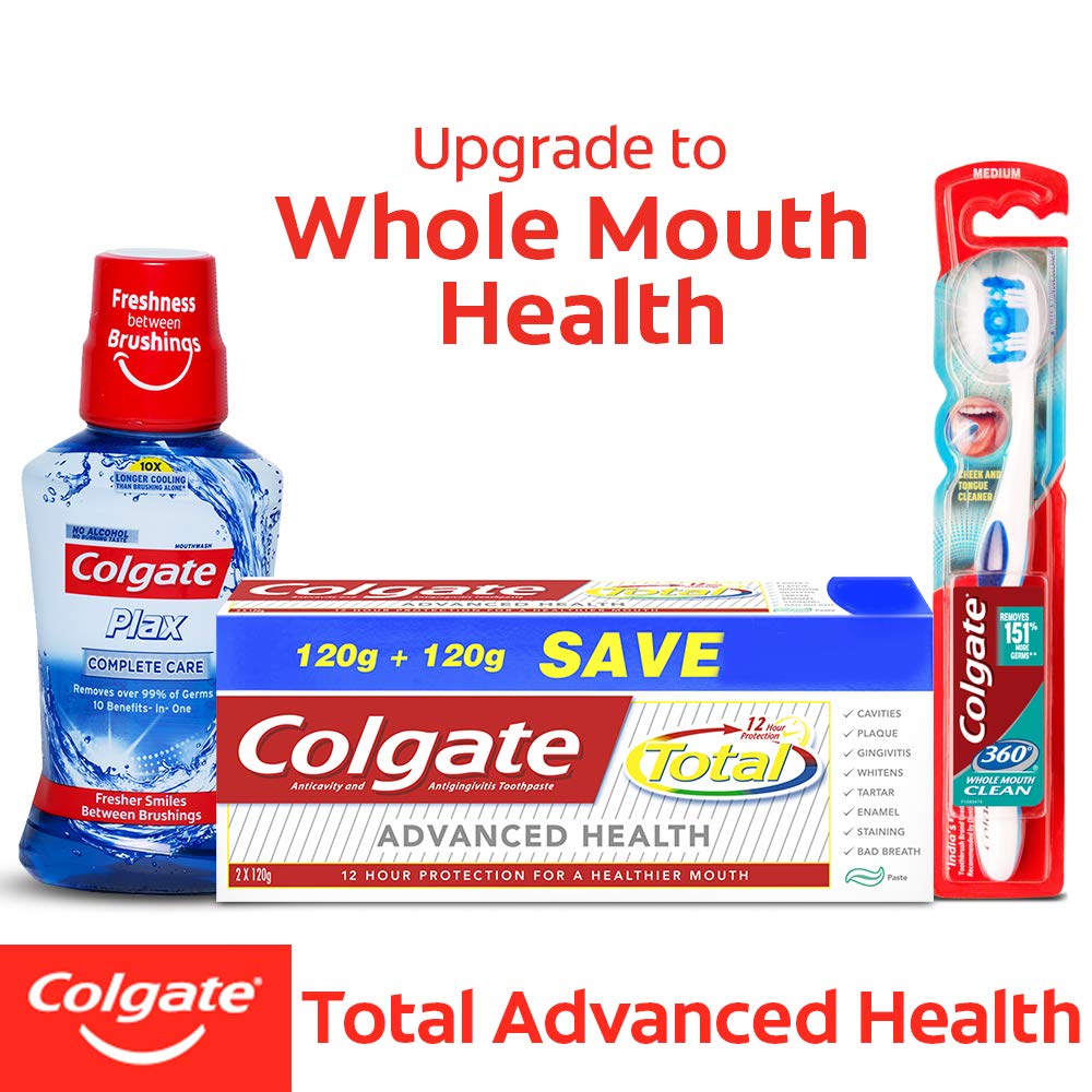 Colgate Total Advanced Health Anticavity Toothpaste for whole mouth covering teeth, tongue, cheeks and gums - (240g, Pack of 2) – view 4