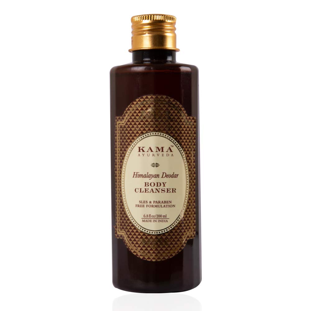 Front view of Kama Ayurveda Himalayan Deodar body cleanser bottle