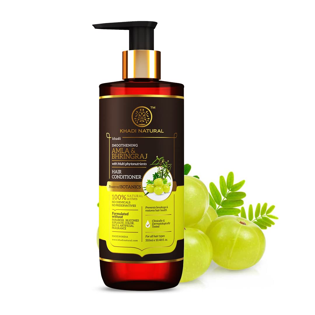 310 ml bottle of Khadi Natural Amla & Bhringraj conditioner