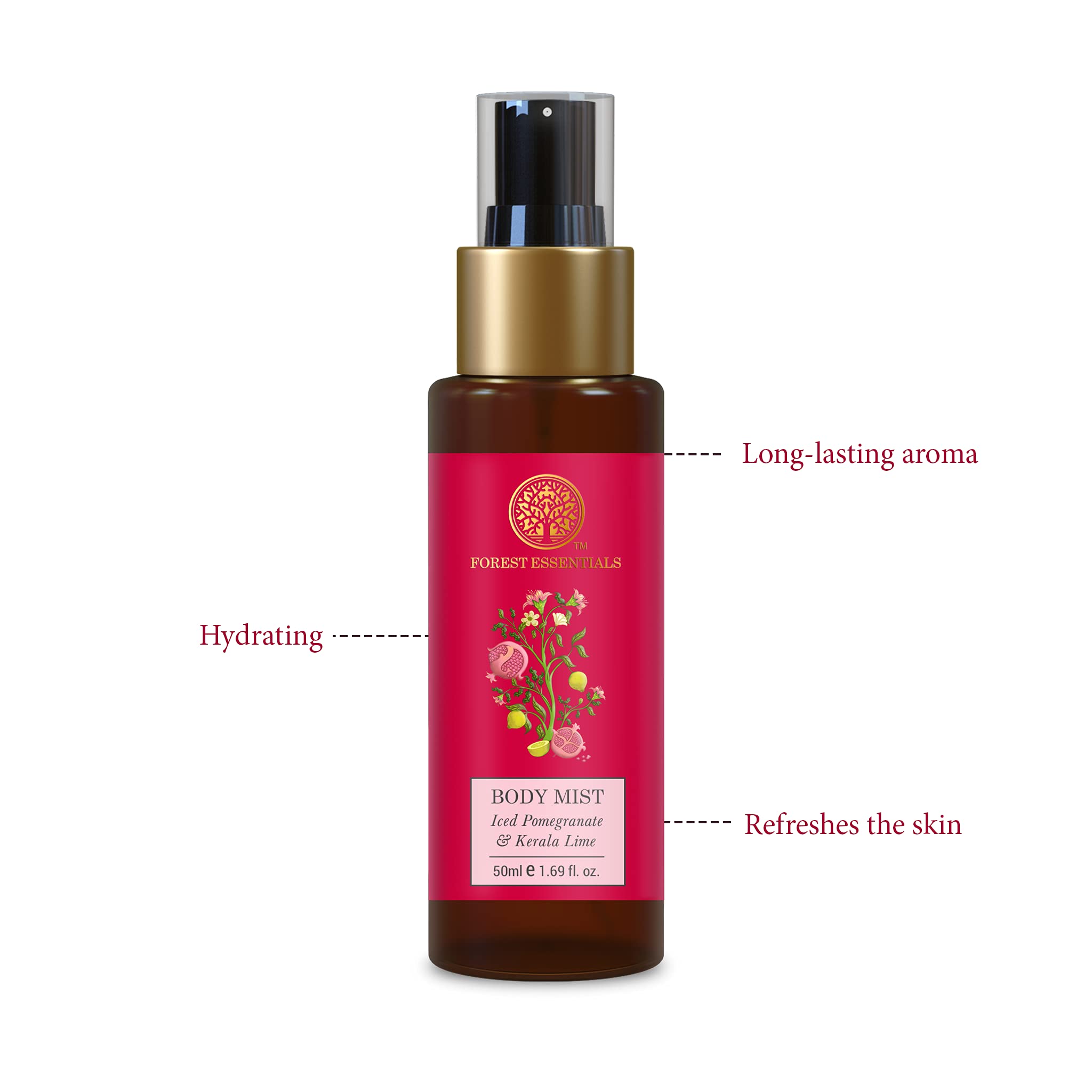 Forest Essentials Travel Size Body Mist Iced Pomegranate & Kerala Lime – view 2