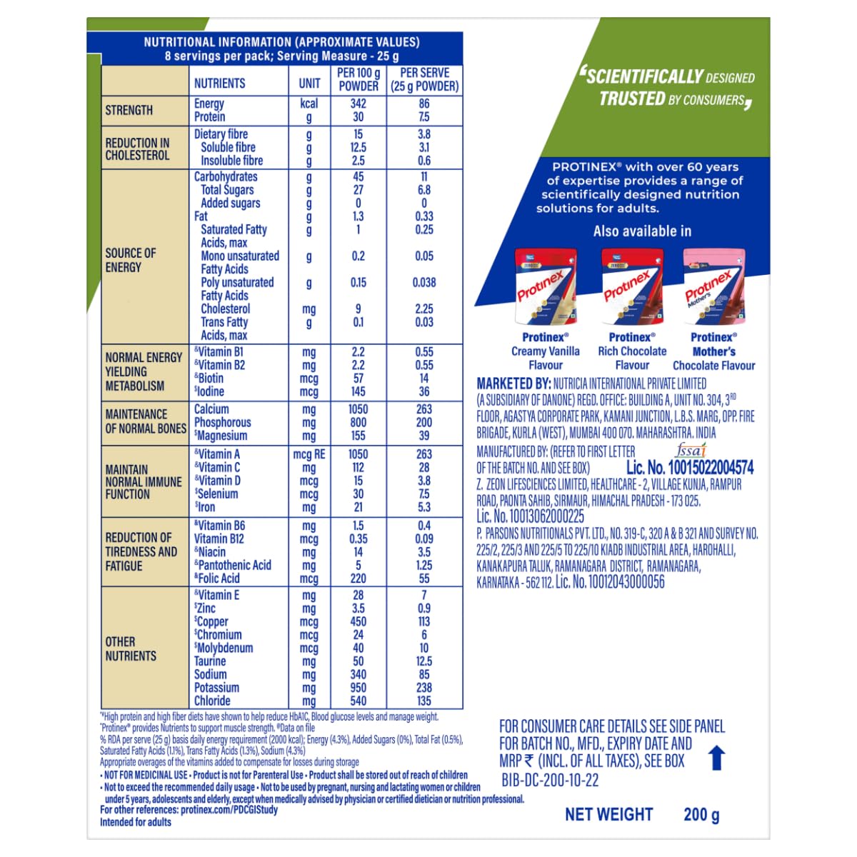 Protinex Diabetes Care (Creamy Vanilla Flavor, 200gm) Scientifically Designed Formula to help support Blood Sugar Control and Reduction in Cholesterol, 1 count, 8 servings – view 2