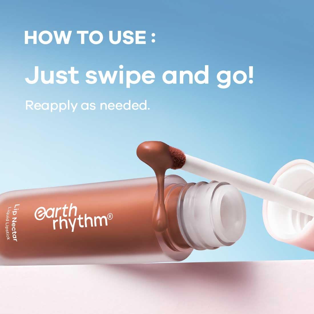 Earth Rhythm Lip Nectar Matte Liquid Lipstick, Weightless, Never Drying, No Mineral Oil 5g - Caramel – view 7