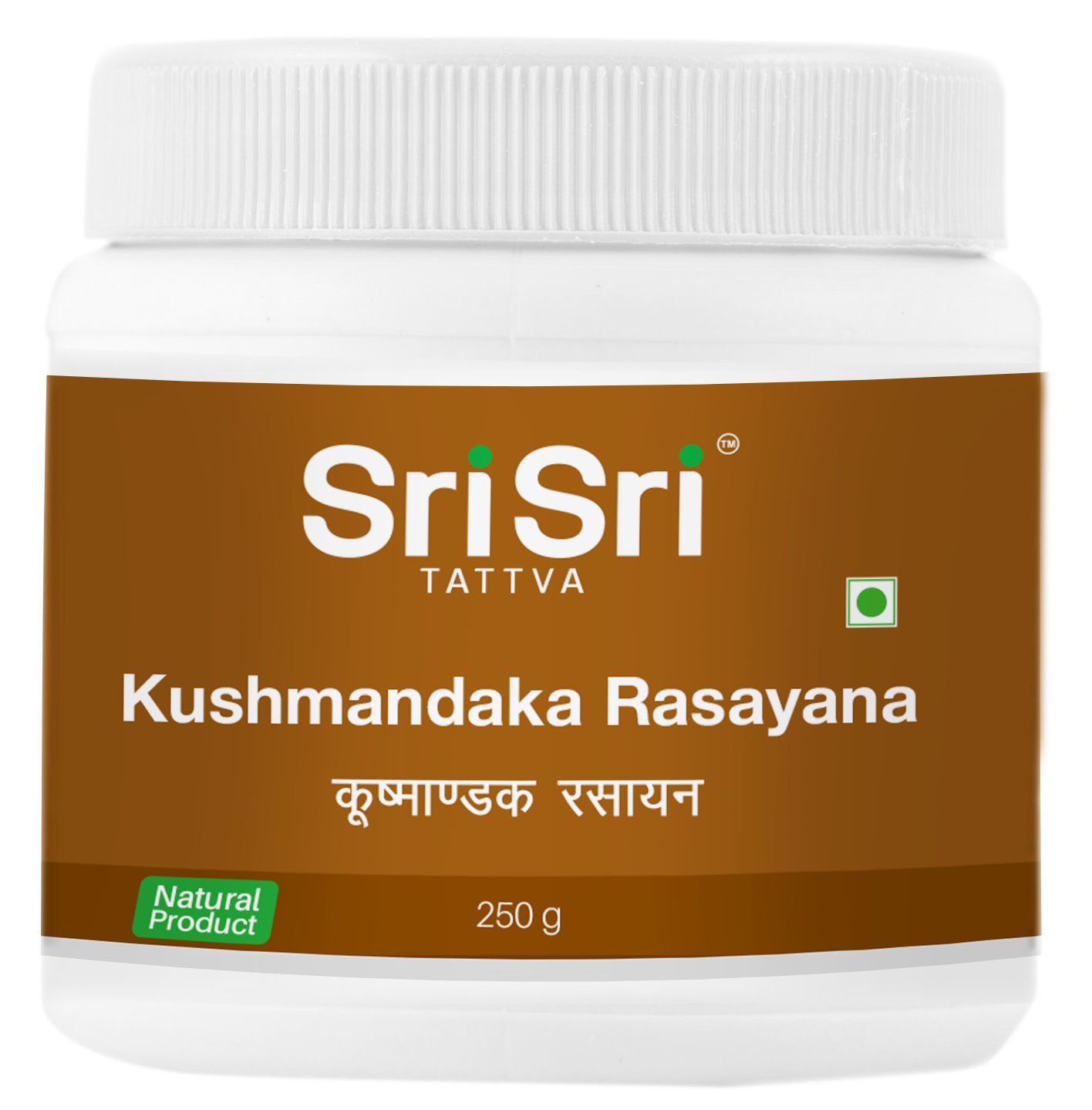 Front view of Sri Sri Tattva Kushmandaka Rasayana 250 g bottle
