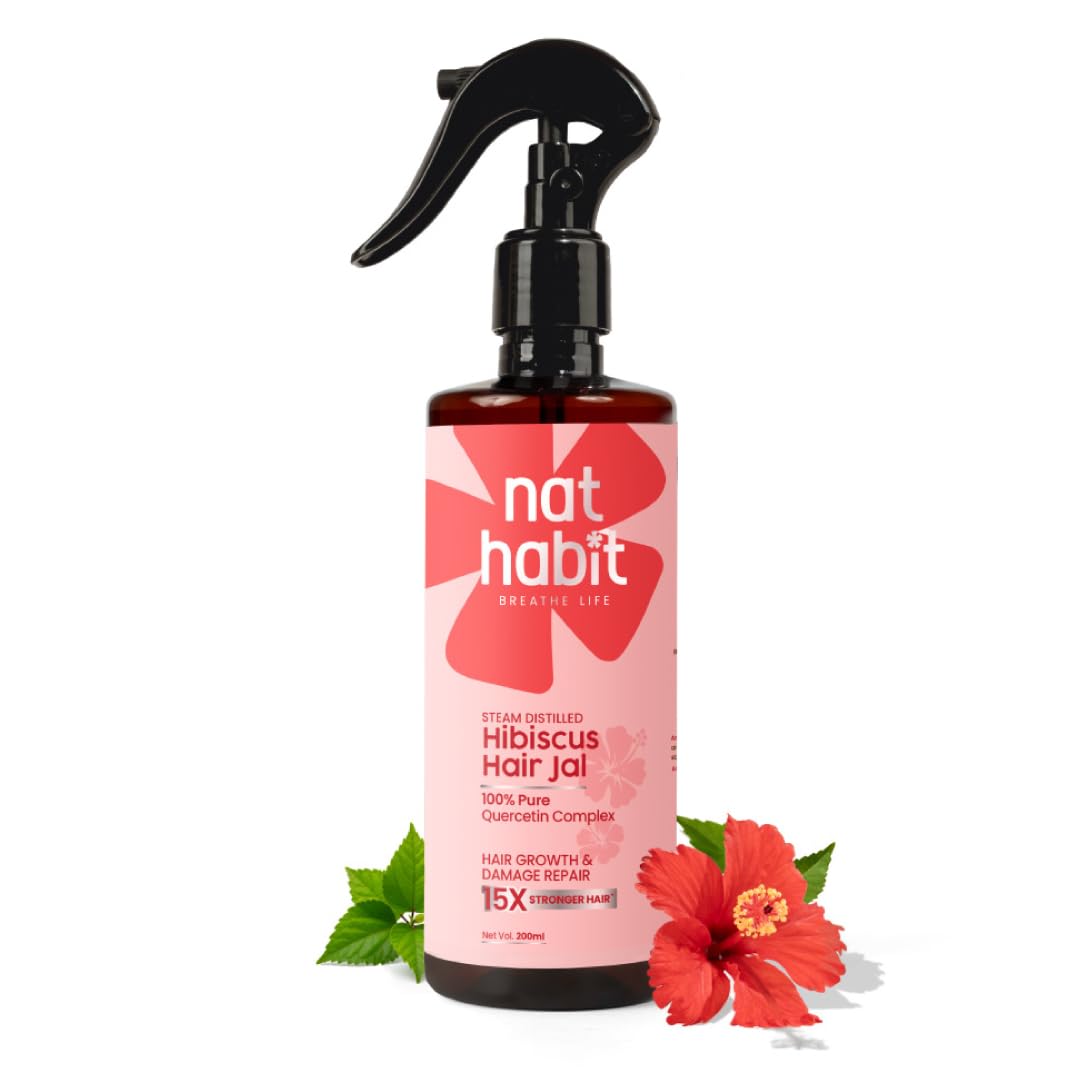 Lightweight leave-in hibiscus hair jal spray for smoother, shinier hair