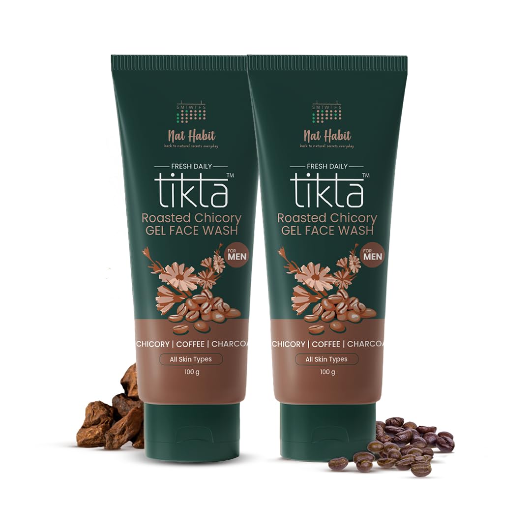 Twin tubes of Nat Habit roasted chicory gel face wash