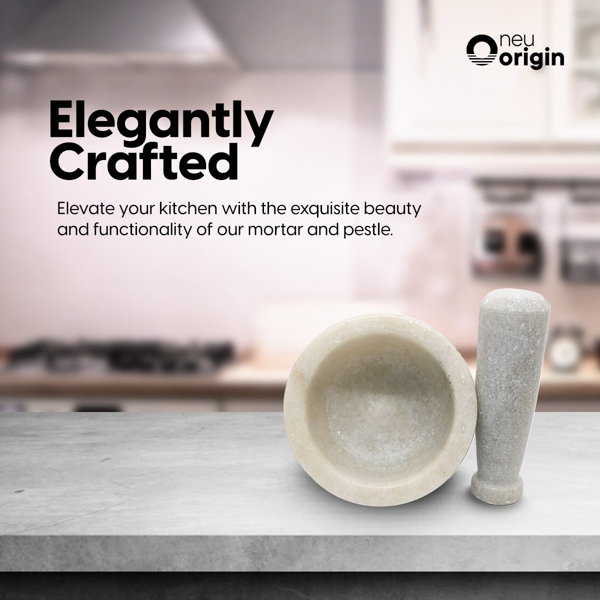 NeuOrigin Marble Mortar and Pestle Set - 4" Stone Grinder Bowl and 2" Ceramic Pestle for Kitchen and Spice Grinding - Perfect for Herbs, Spices, Salt, and More – view 5