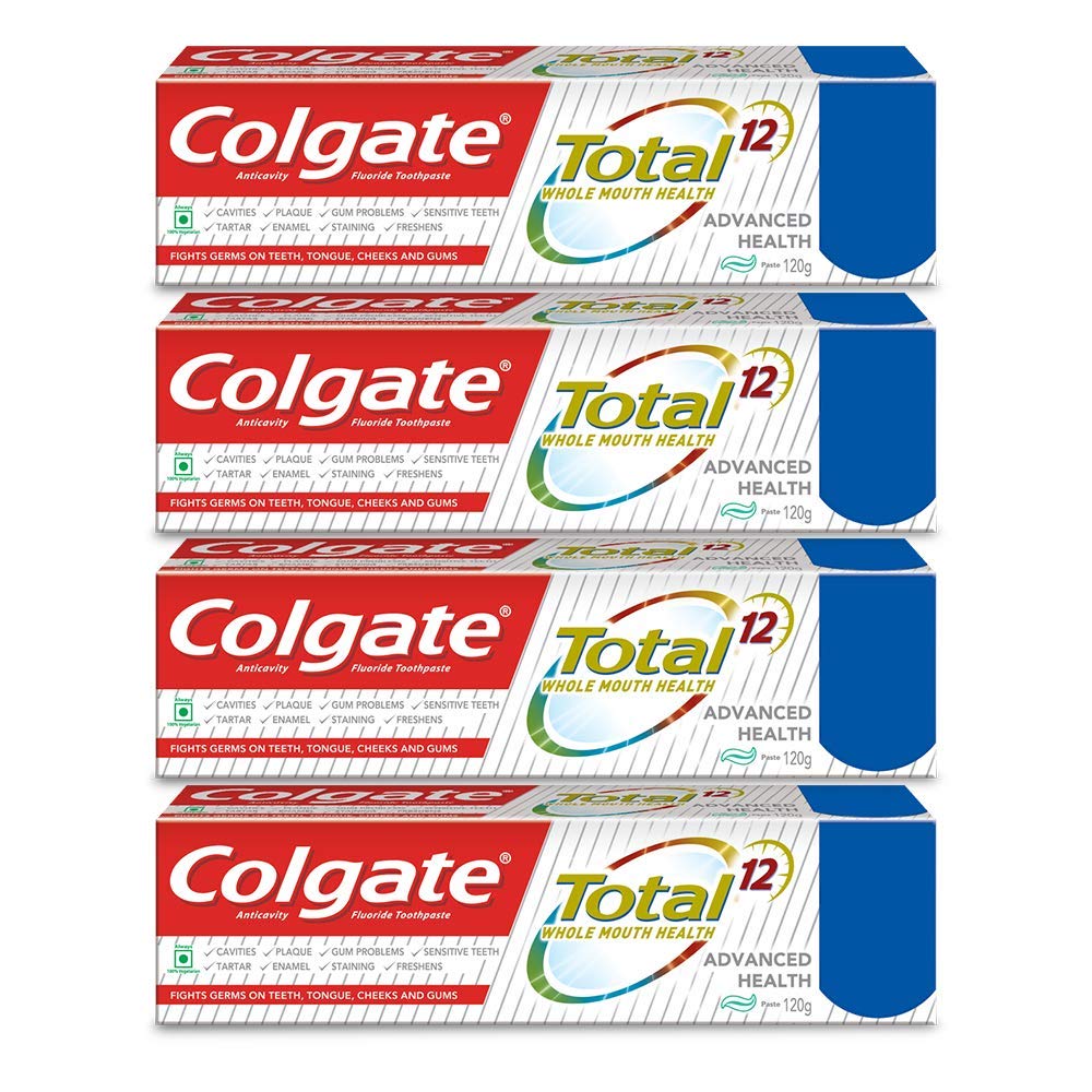 Four tubes of Colgate Total Advanced Health anticavity toothpaste