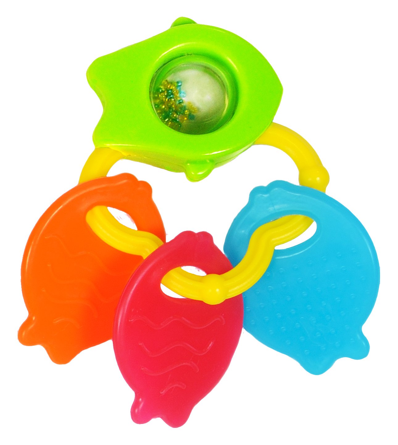 Funskool fish-shaped baby teether in multicolor plastic for infants