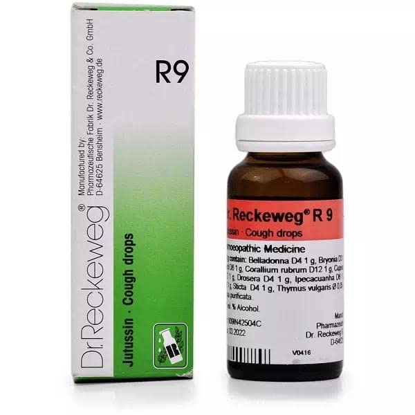 Front view of Dr. Reckeweg R 09 Cough 22 ml bottle