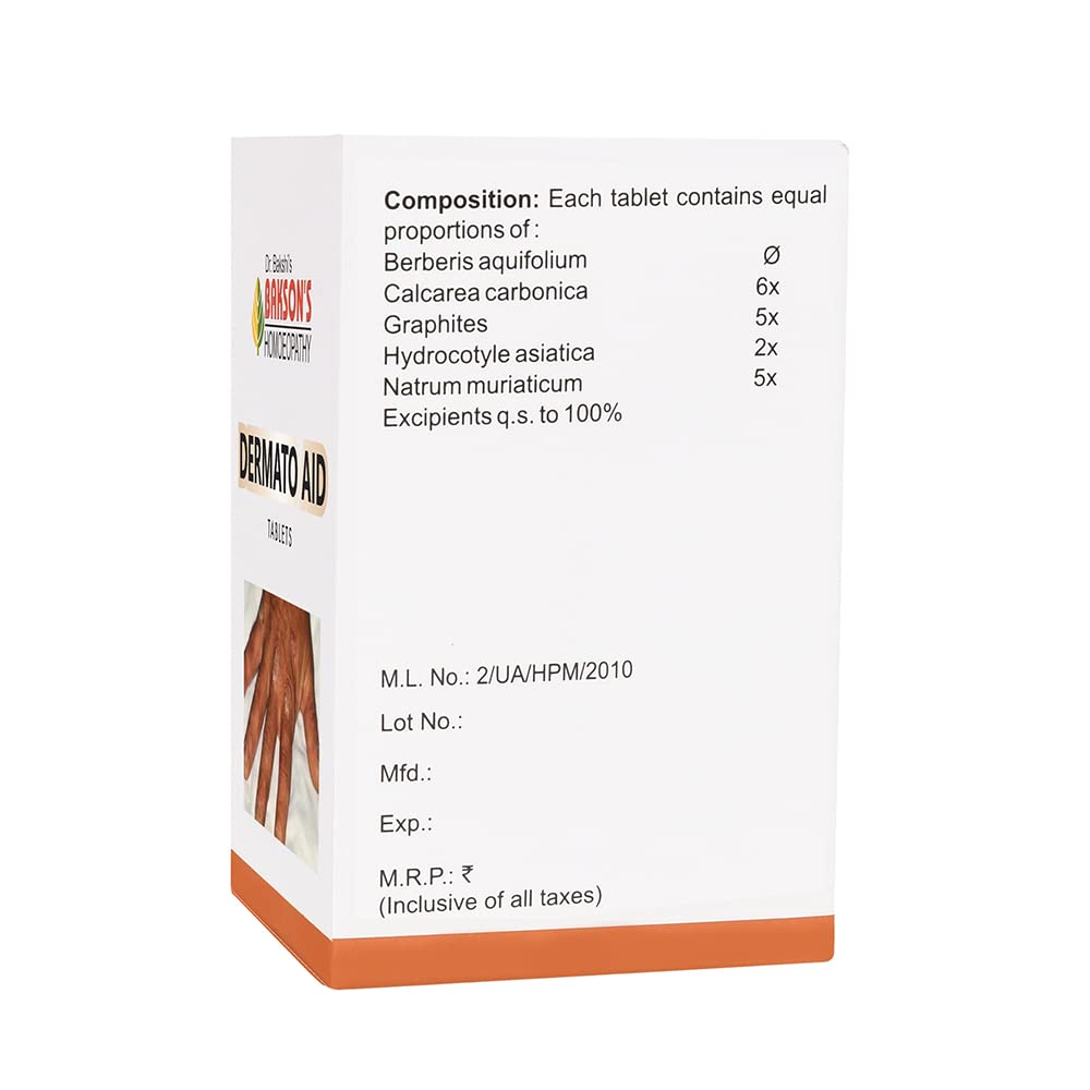Dr. Bakshi's BAKSON'S HOMOEOPATHY DERMATO AID TABLETS -75 TABS – view 2