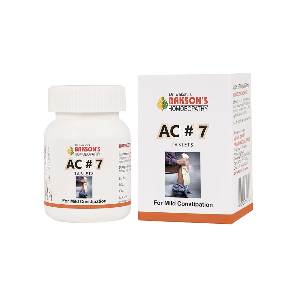Bakson AC#7 tablets pack for constipation and digestion support