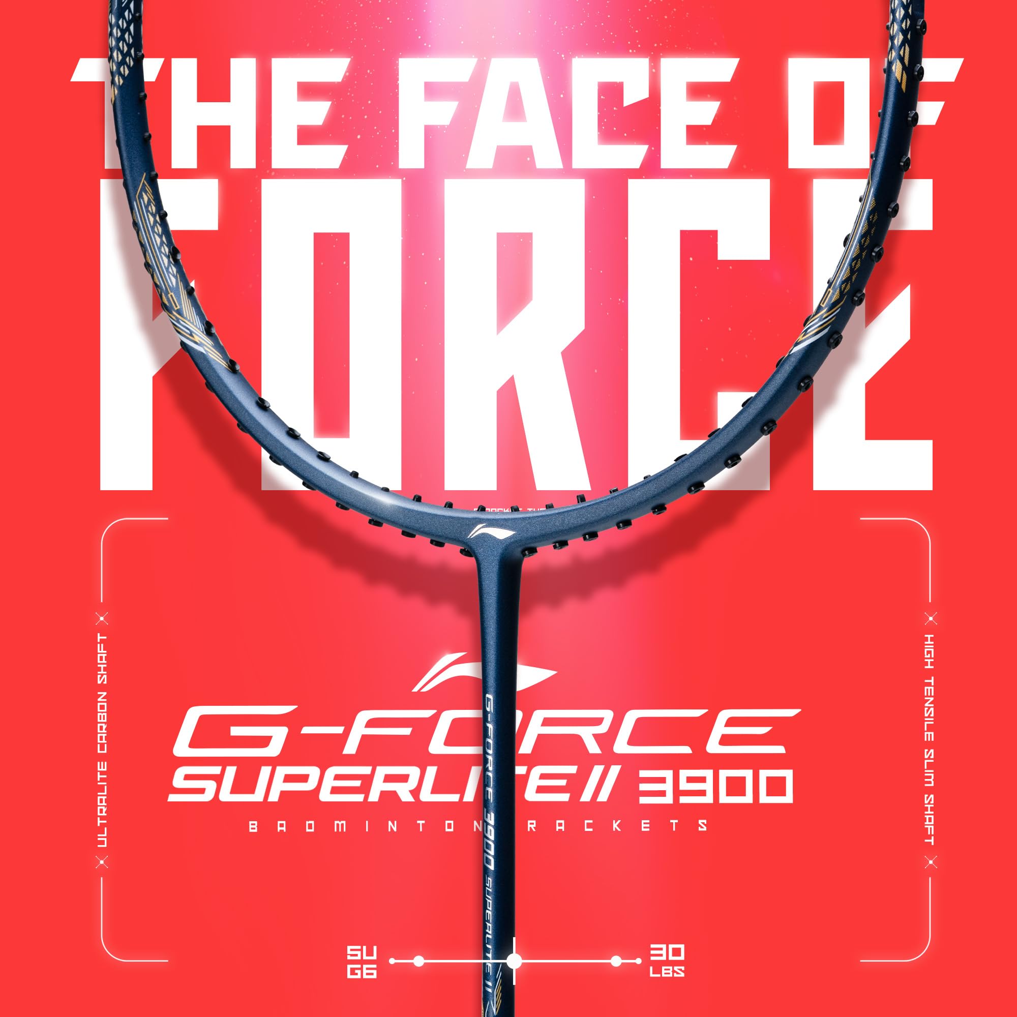Li-Ning Li-Ning G-Force 3800 II Superlite Unstrung Badminton Racket with Full Cover – view 2