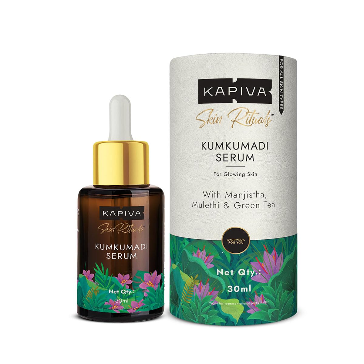 Kapiva Ayurvedic Kumkumadi Glow Serum 30 ml bottle front view
