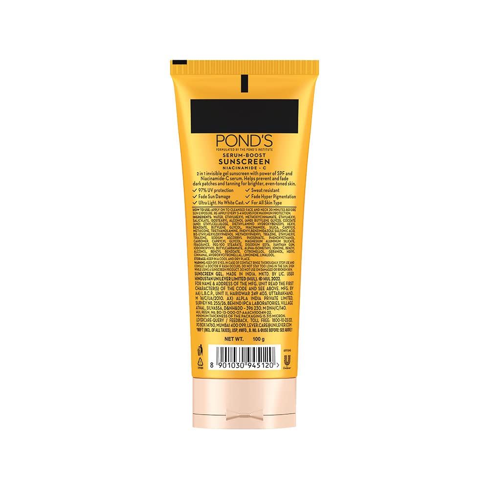 POND'S Serum boost sunscreen prevent and fade dark patches with the power of SPF 50 and NIACINAMIDE-C Serum 100g – view 2