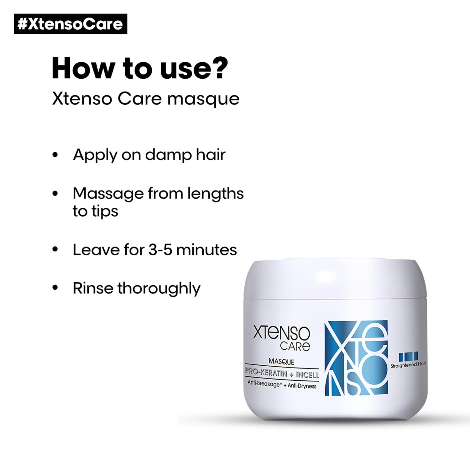 L'OREAL PROFESSIONNEL PARIS Xtenso Care Shampoo + Mask + Serum Combo Pack For Straightened Hair (250Ml + 196Gm + 50Ml) – view 8