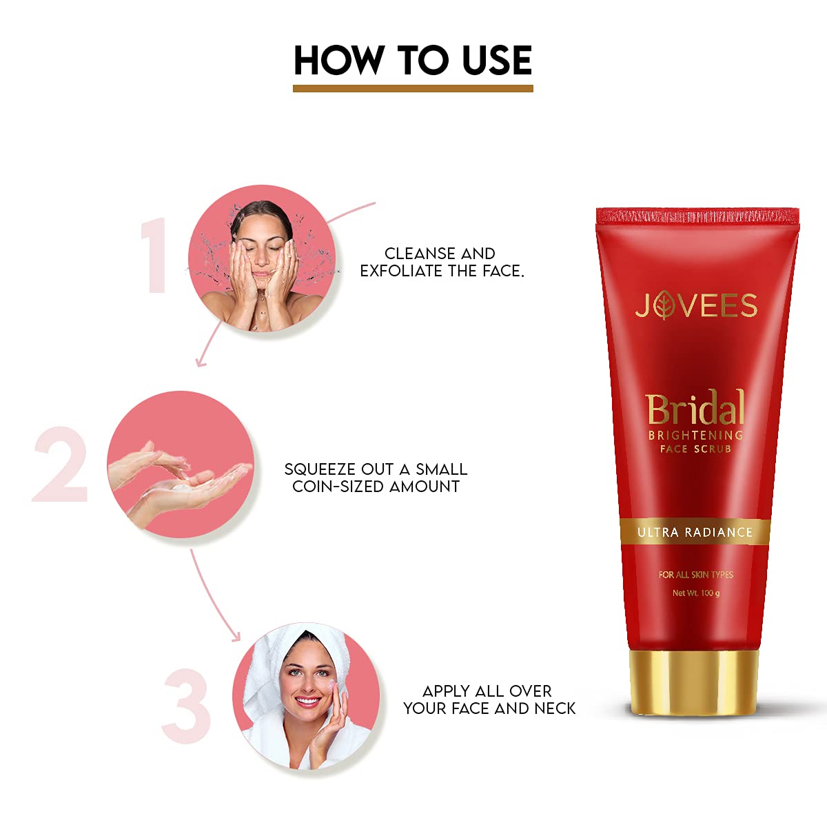 Jovees Herbal Bridal Brightening Face Scrub With Turmeric, Honey & Pearl Millet Flour – view 5