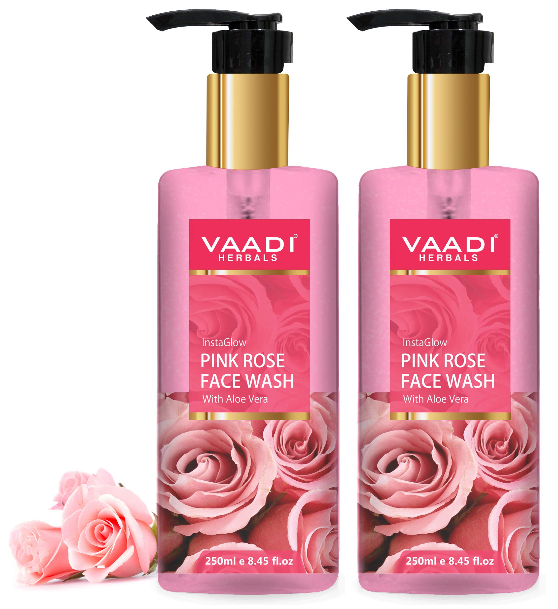 Vaadi Herbals Pvt Ltd Insta Glow Pink Rose Face Wash With Aloe Vera Extract, 250 Ml (Pack Of 2) – view 2
