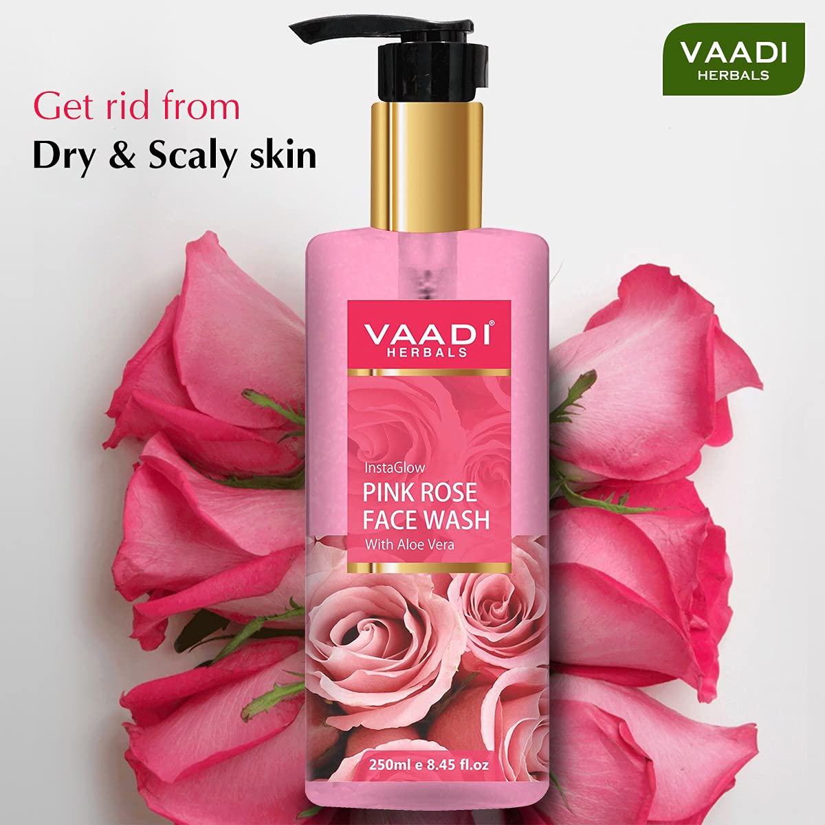 Vaadi Herbals Pvt Ltd Insta Glow Pink Rose Face Wash With Aloe Vera Extract, 250 Ml (Pack Of 2) – view 3