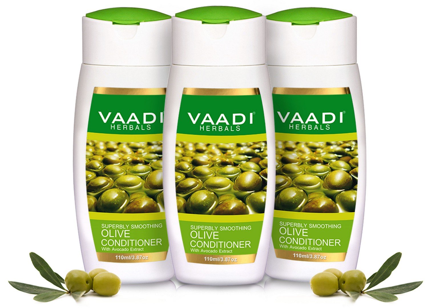 Vaadi Herbals Olive Conditioner with Avocado Extract, 3 x 110ml – view 2