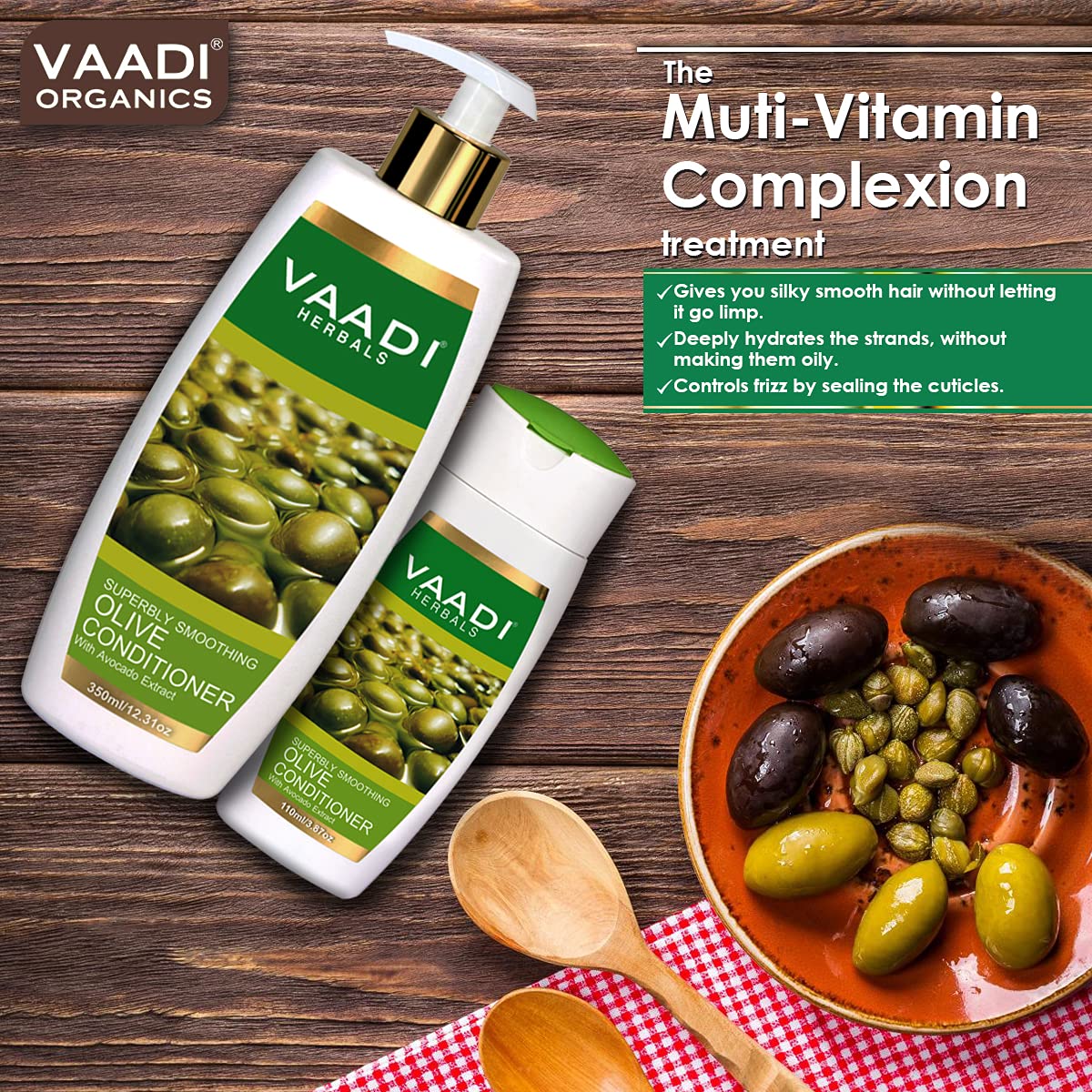 Vaadi Herbals Olive Conditioner with Avocado Extract, 3 x 110ml – view 4
