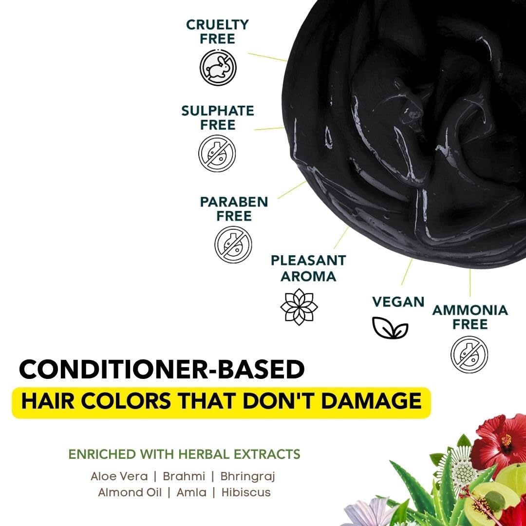 Paradyes Semi-permanent Onyx Black DIY Conditioner Based Hair Colour 120 gm and Lighten Up! Bleach Pack 30 Vol. for all Hair Types – view 6