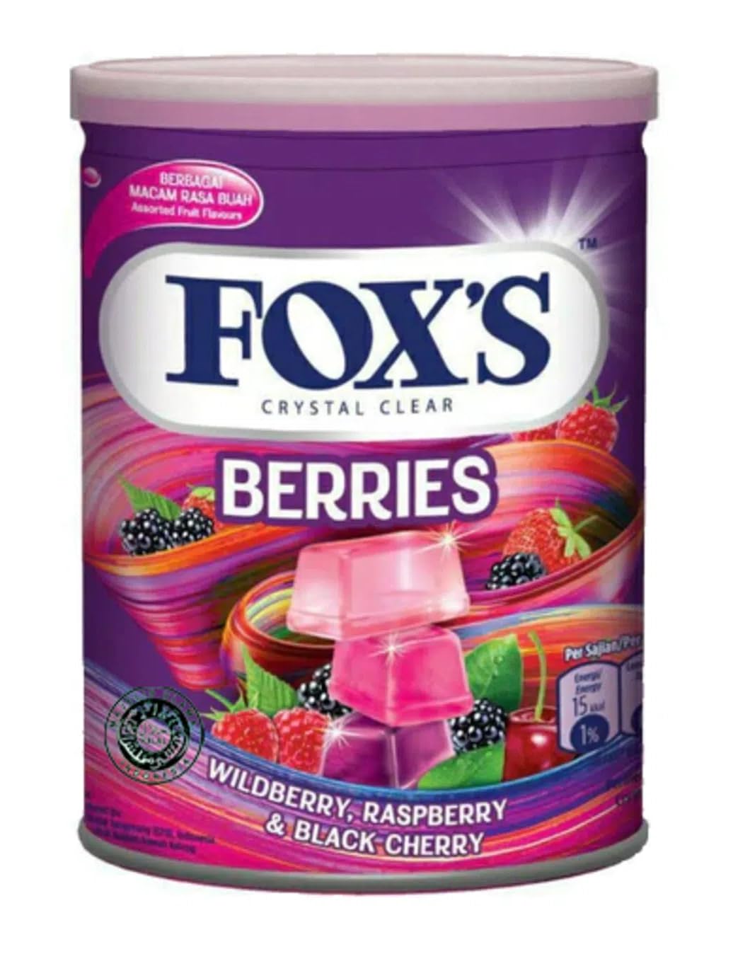 Fox's Crystal Clear Berries Candy Tin, Fruits Candy Tin, (2 x 180g) – view 2