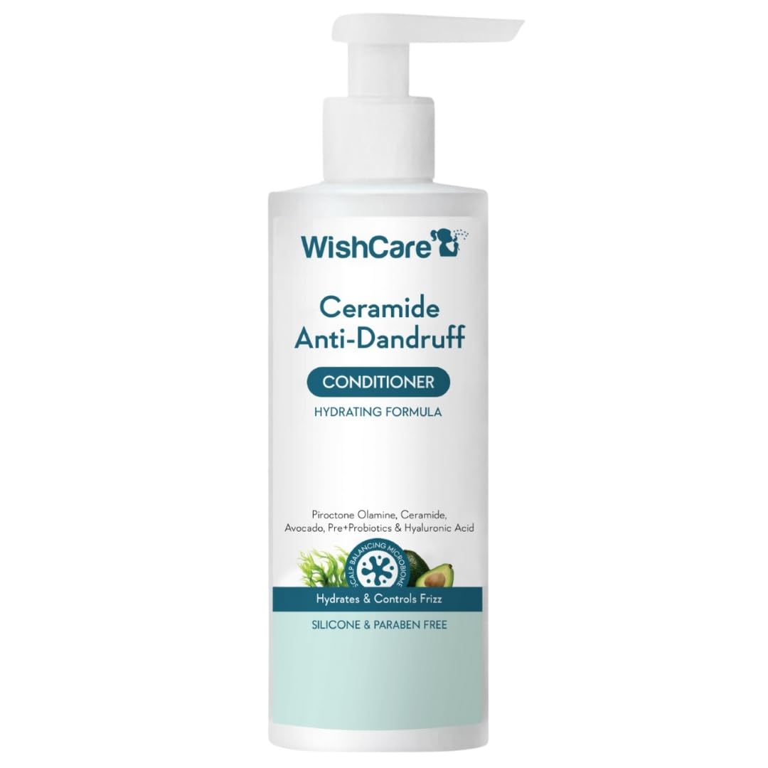 WishCare anti dandruff conditioner bottle for dry and frizzy hair