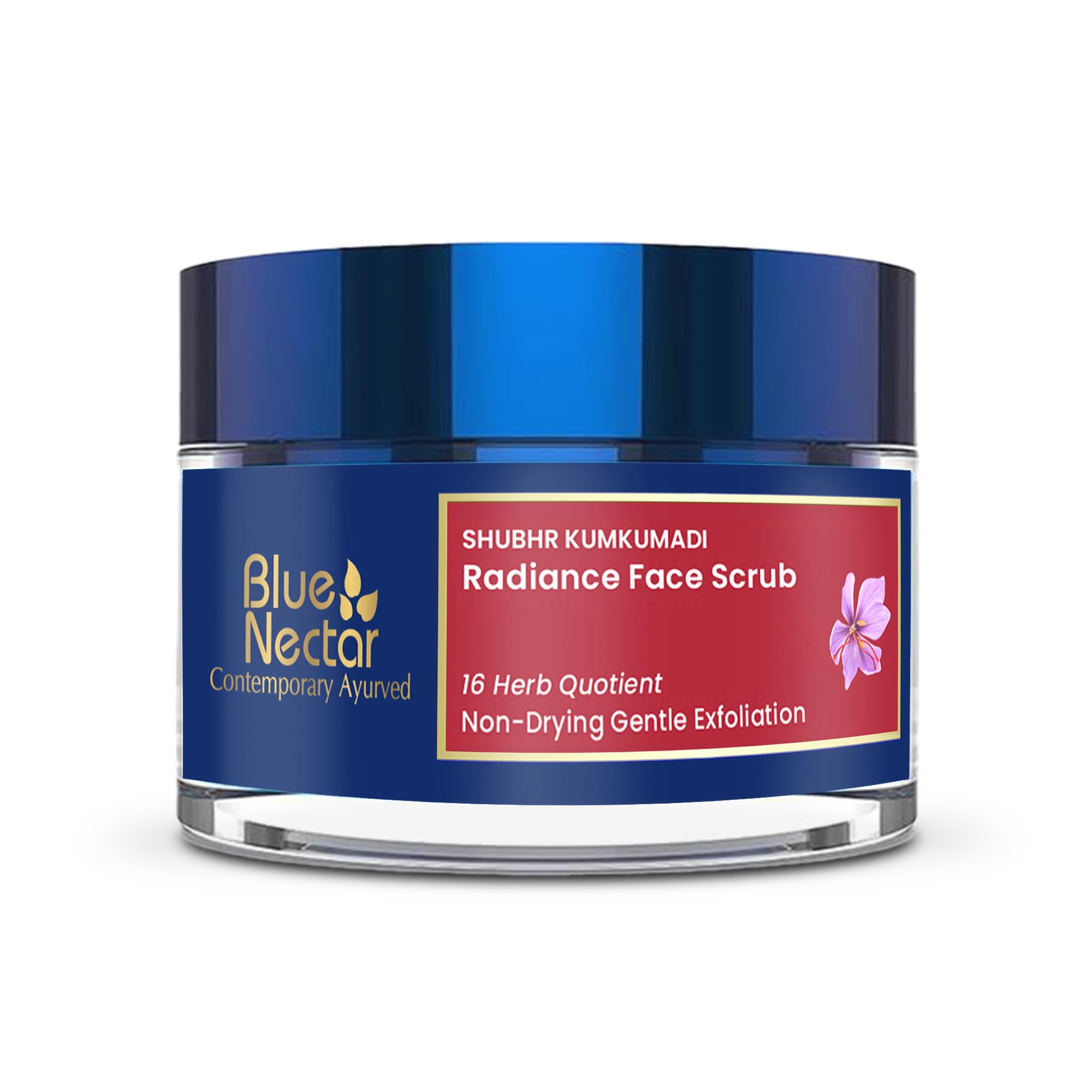 Creamy Blue Nectar face scrub with Kumkumadi Tailam in 50g jar