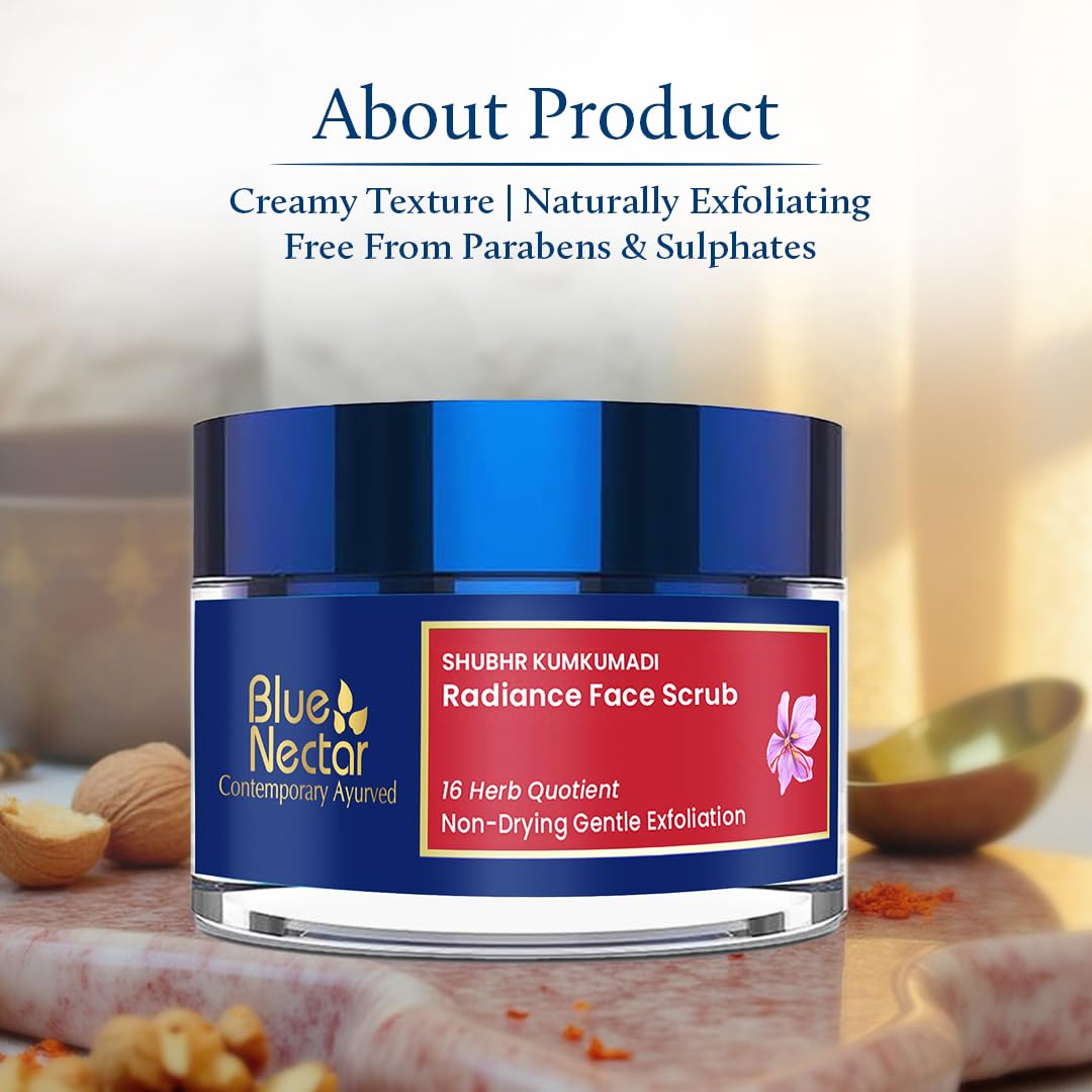 Blue Nectar Face Scrub for Glowing Skin with Kumkumadi Tailam – view 7