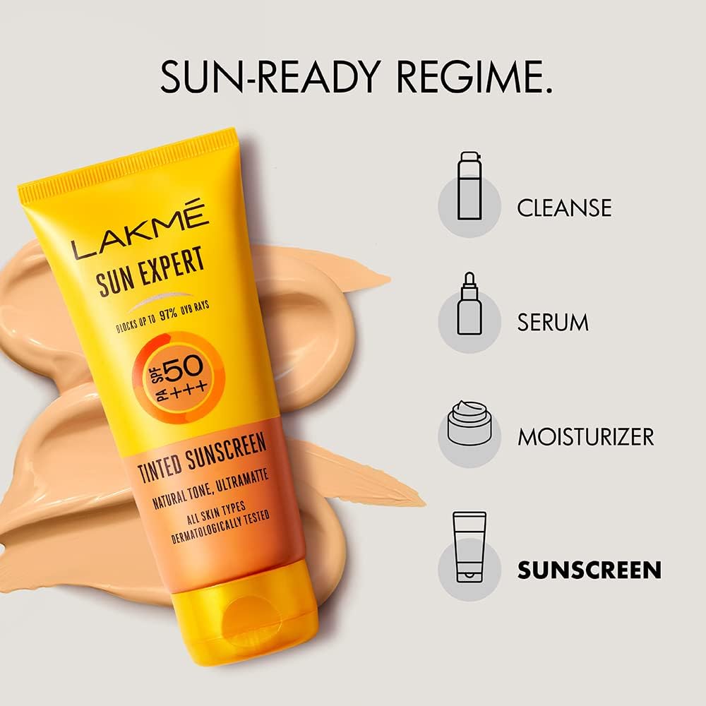 Lakme Sun Expert, SPF 50 PA+++ Tinted Sunscreen, 100g, for Sun Protection with Natural Matte Finish, Dermatologically Tested, Non- Sticky Formula, For All Skin Types – view 2
