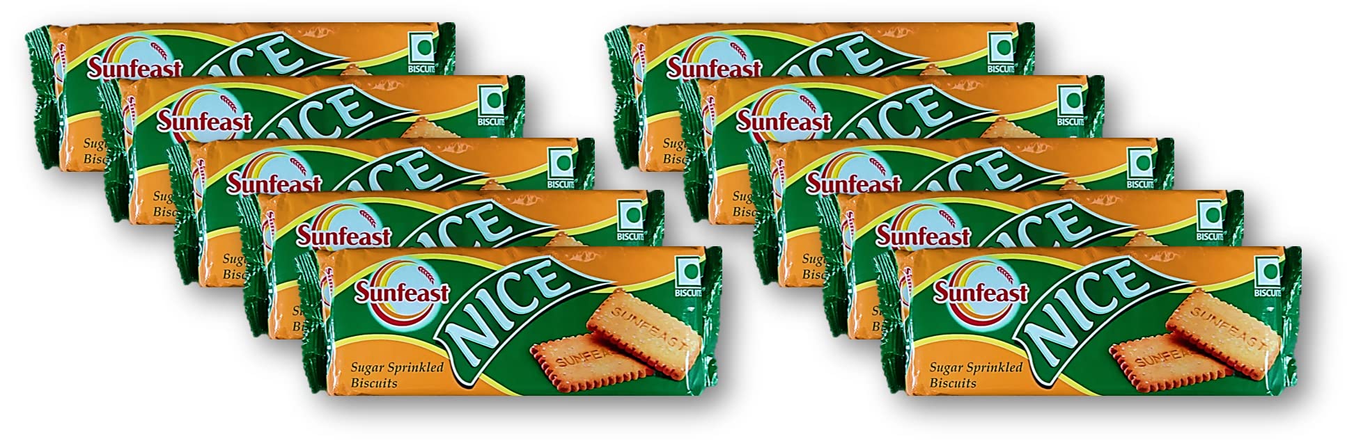 Sunfeast Nice Sugar Sprinkled Biscuits 150g (Pack of 10) Unique – view 1