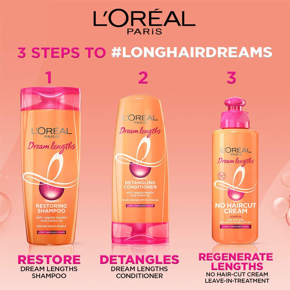 L'Oreal Paris Leave-In Conditioner, Repairs, Protects & Smooths, For Long and Lifeless Hair, Dream Lengths No Haircut Cream, 200ml – view 8