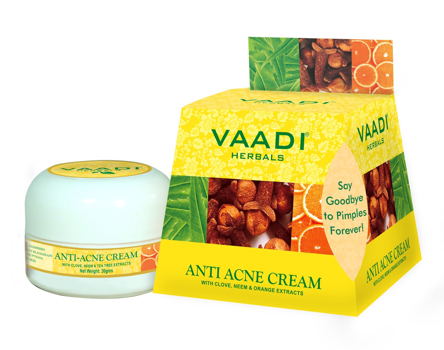Vaadi Herbals Anti Acne Cream, Clove and Neem Extract, 30g – view 2