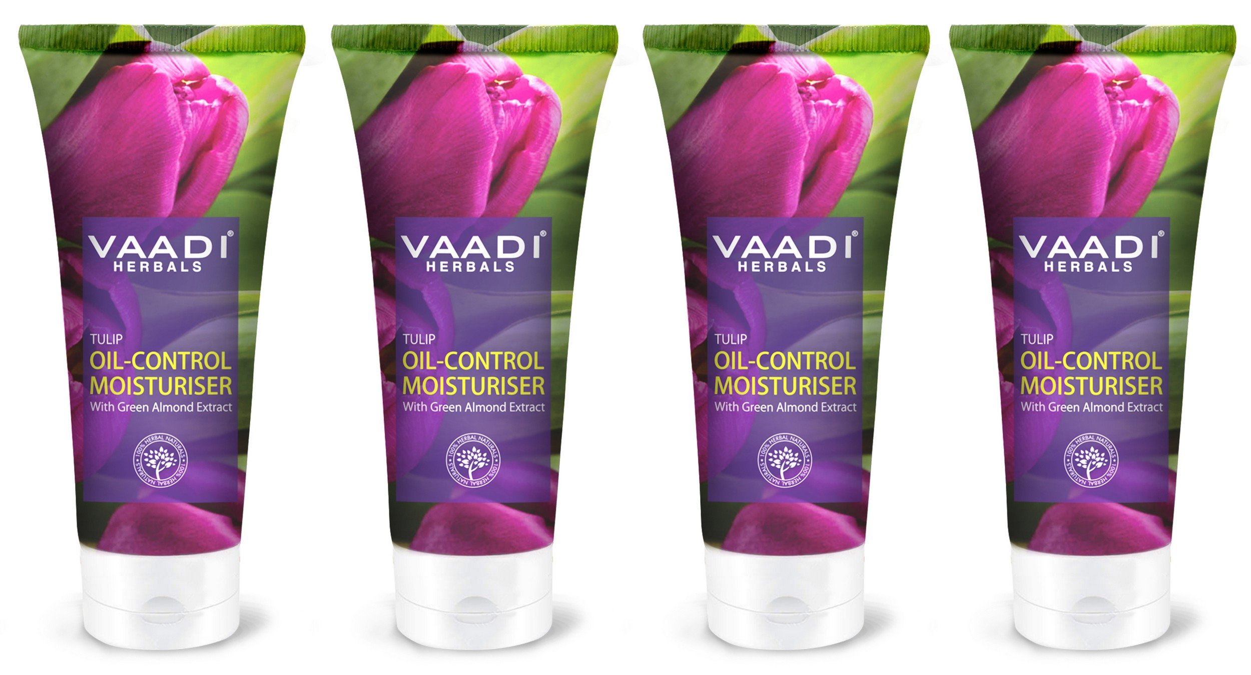 Four-pack of Vaadi Herbals tulip oil control moisturizer tubes
