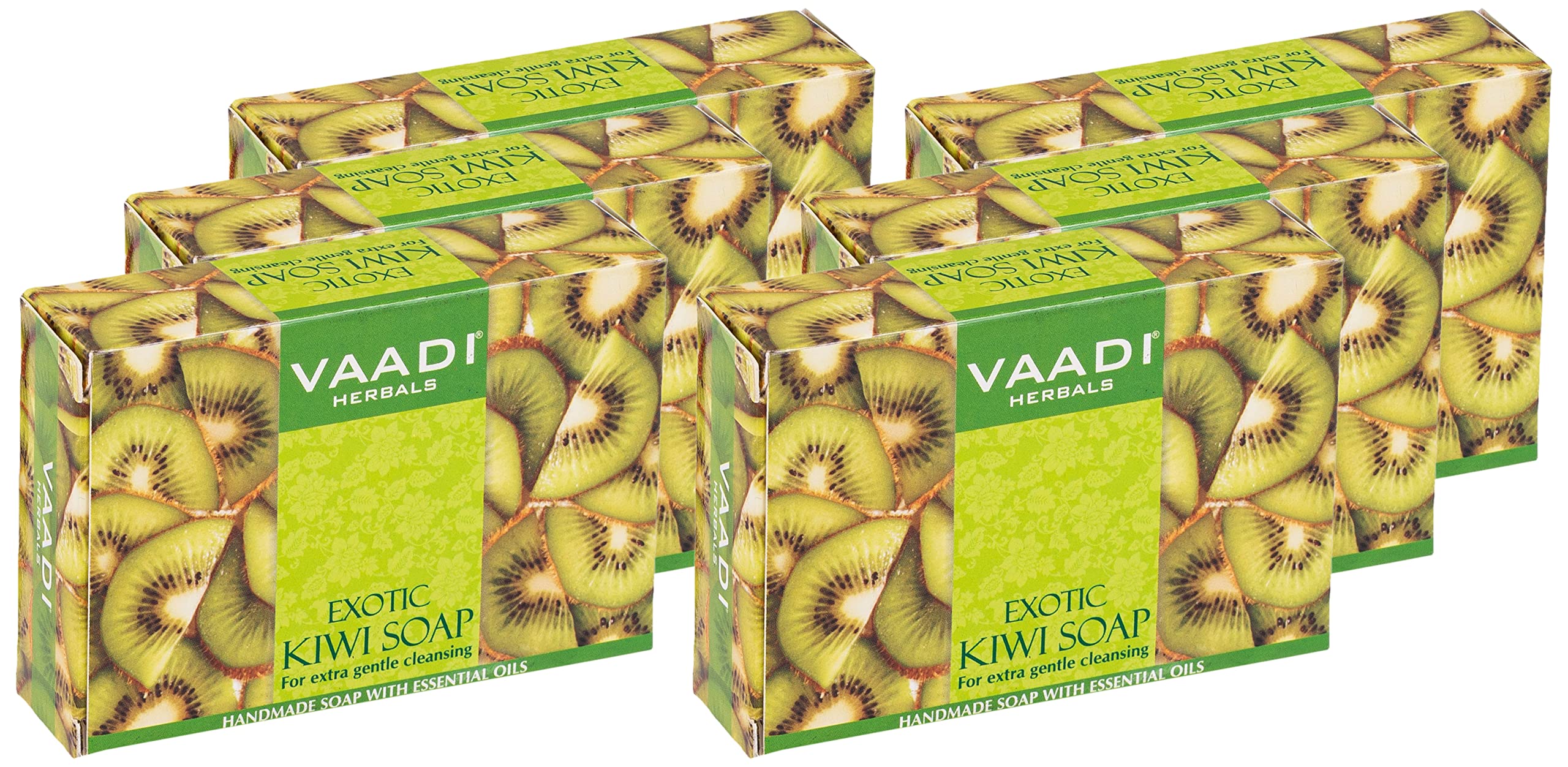 Vaadi Herbals Super Value Exotic Kiwi Soap with Green Apple Extract, 75gms x 6 – view 2